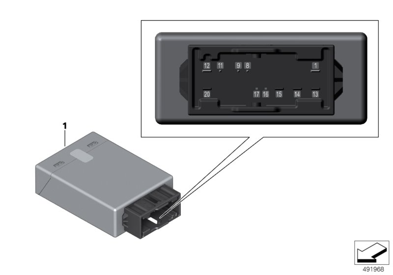 BMW 61359459037 CONTROL UNIT ANTI-SLIDE RAIL