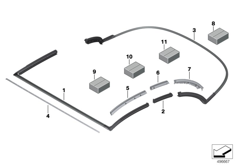 BMW 54347947380 MOUNTING KIT, SEAL, REAR