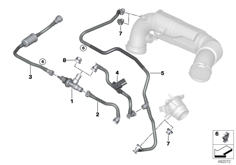 BMW 13908671024 SUCTION JET PUMP WITH LINE