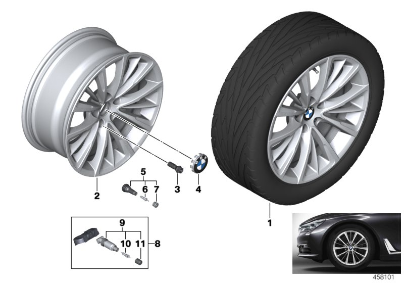 BMW 36116867339 Light Alloy Disc Wheel Reflexsilber