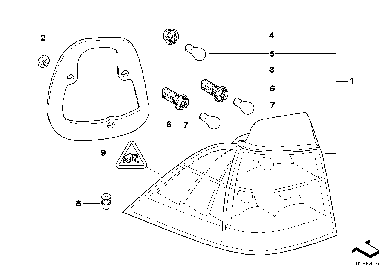 BMW 63126941472 Seal, Rear Light, Side Panel