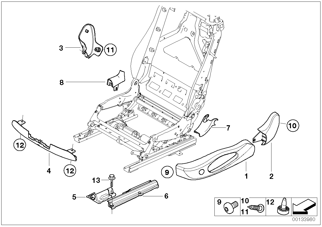 BMW 52108031157 Seat Trim, Outer Left