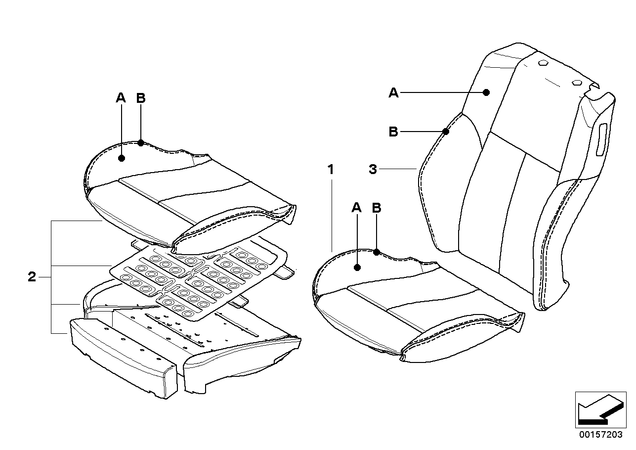 BMW 52107972118 Cover Backrest, Leather, Right