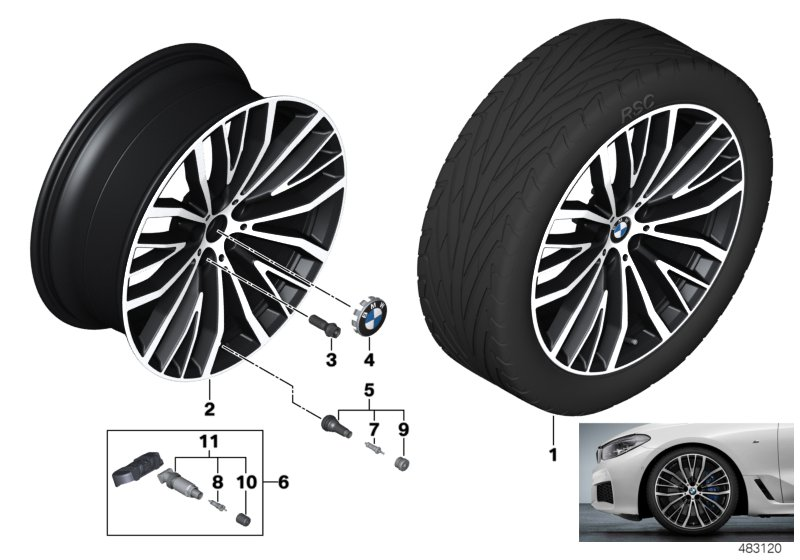 BMW 36116877019 Disc Wheel, Light Alloy, Bright-Turned