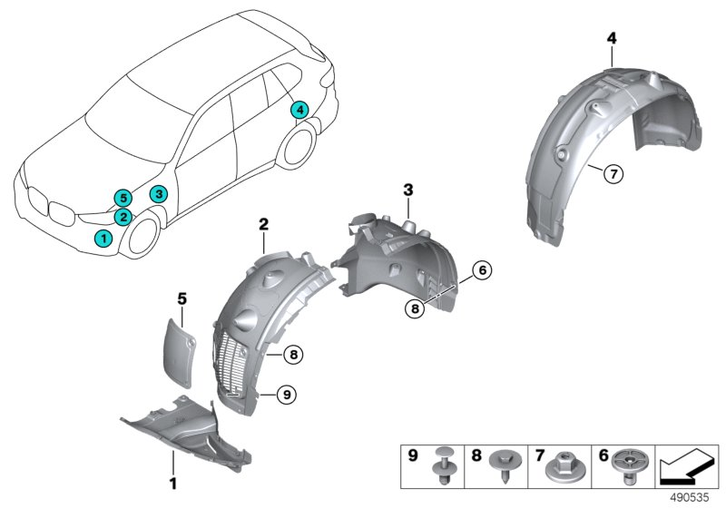 BMW 51717427506 WHEEL ARCH COVER, FRONT SECT