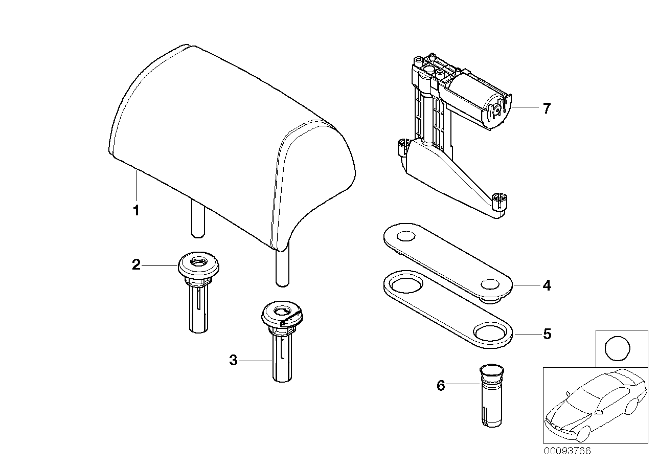 BMW 52207022247 Headrest Leather