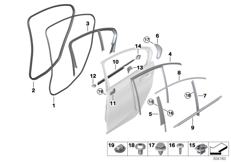 BMW 51357437450 ENTRY SEAL DOOR, REAR RIGHT