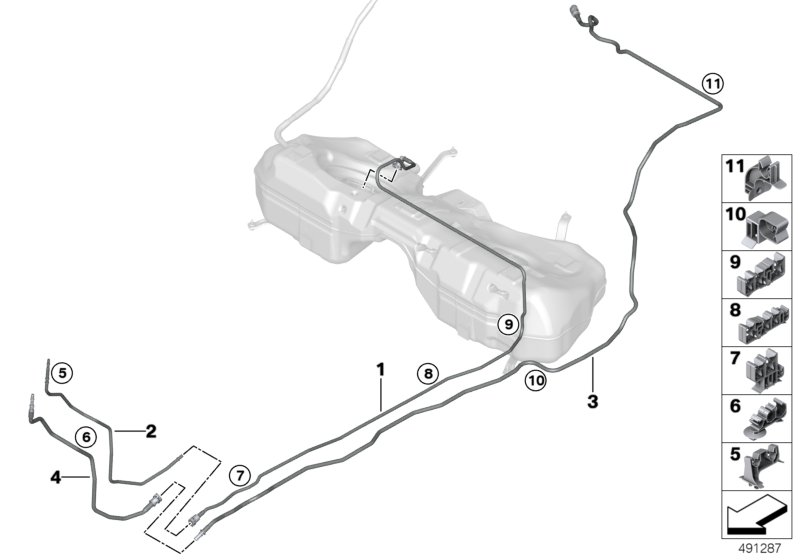 BMW 16127458372 SCAVENGE AIR LINE