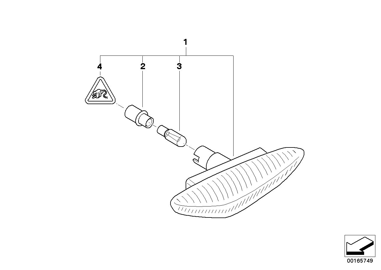 BMW 63136923920 Addition. Turn Indicator Lamp, Right White