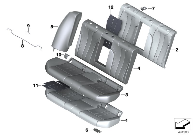 BMW 52208071280 UPHOLSTERY, SEAT, PERFORATED