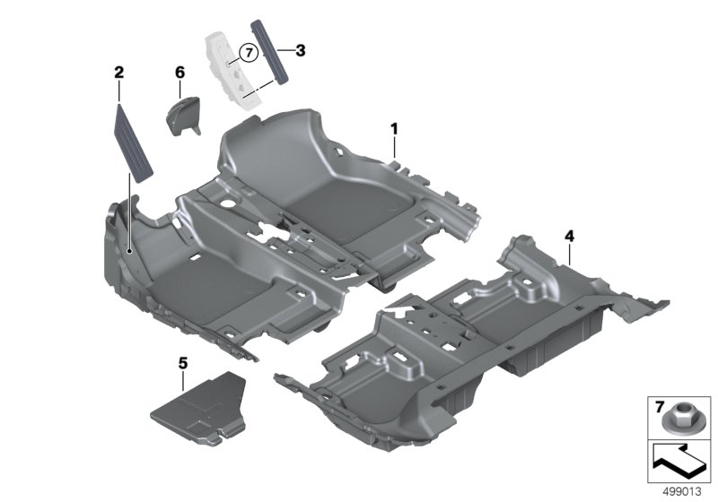 BMW 51478073482 FLOOR TRIM COVER, FRONT