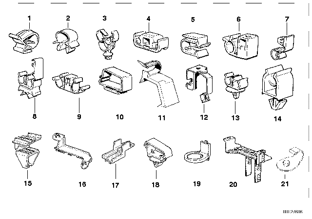 1992 BMW 750iL Cable Holder Diagram for 61131388437