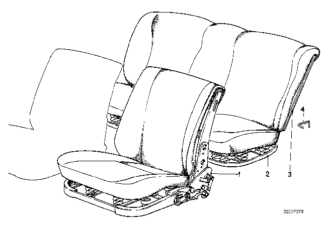 1986 BMW 524td Repair Seat Diagram