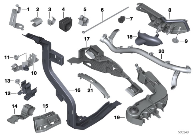 2015 BMW 428i Cable Harness Fixings Diagram