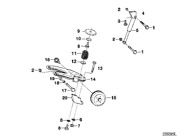 2005 BMW 325Ci Trailer, Individual Parts, Wheel Suspension Diagram