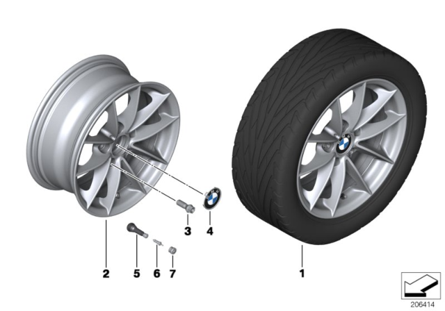 2011 BMW 323i BMW LA Wheel, V-Spoke Diagram 3
