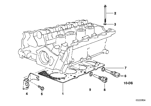 1991 BMW 318is Cylinder Head Gasket Diagram for 11121721547