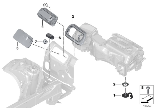 2020 BMW 740i xDrive Assorted Grommets Diagram