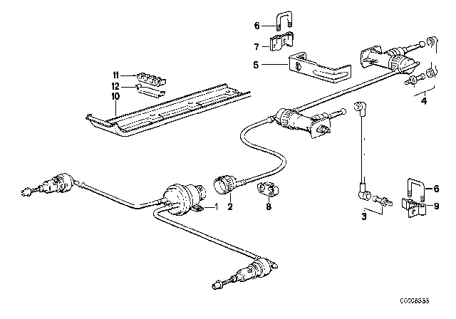 1989 BMW 735i Headlight - Headlight Aim Control Diagram