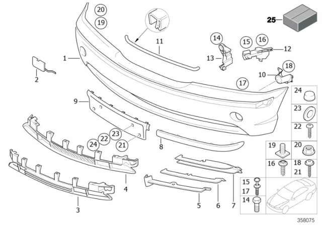 2004 BMW 325i Support Fender Right Diagram for 51117117326