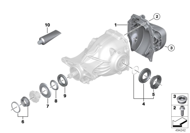 2017 BMW Alpina B7 Rear Axle Differential Separate Components Diagram