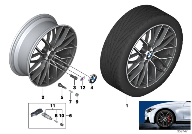 2016 BMW 340i BMW LA Wheel, M Double Spoke Diagram 2