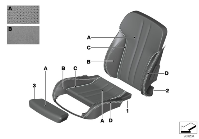 2016 BMW 640i Cover, Thigh Support, A/C Leather Diagram for 52108025066