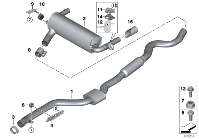2019 BMW 440i Gran Coupe Exhaust System Diagram