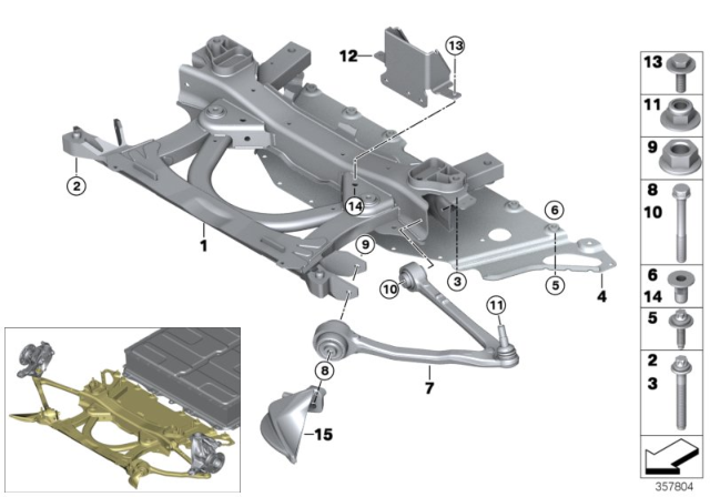 2020 BMW i3s Front Axle Support / Wishbone Diagram