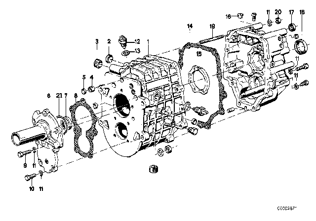 1984 BMW 633CSi Housing & Attaching Parts (Getrag 262) Diagram 1