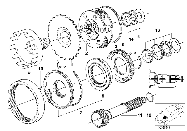 1990 BMW 325is Planet Wheel Sets (ZF 4HP22/24) Diagram 2