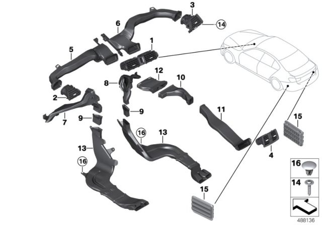 2019 BMW 440i Gran Coupe Air Ducts Diagram