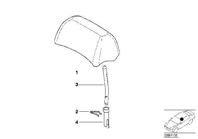 1999 BMW 323i Headrest Leather Diagram for 52208225850