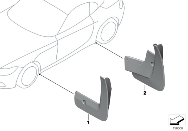 2016 BMW Z4 Set Mud Flaps, Front Diagram for 82162147258