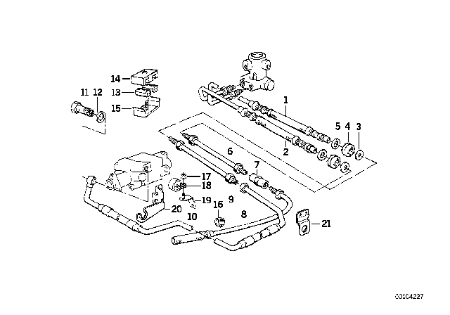 1993 BMW 535i Levelling Device / Tubing / Attaching Parts Diagram 1