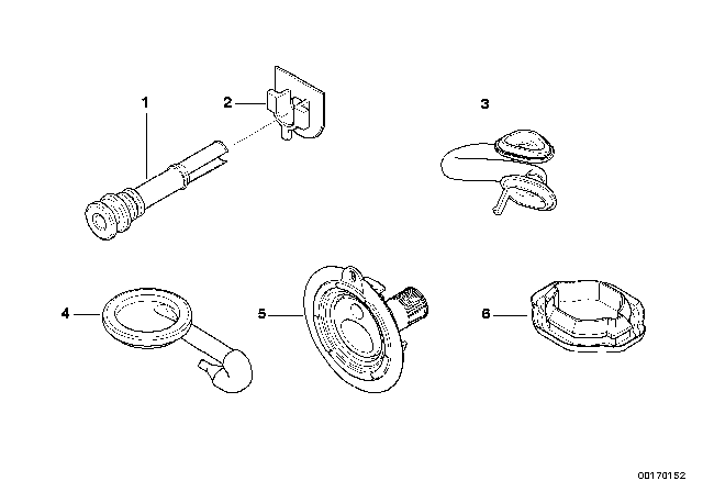 2010 BMW 328i xDrive Various Cable Grommets Diagram 2