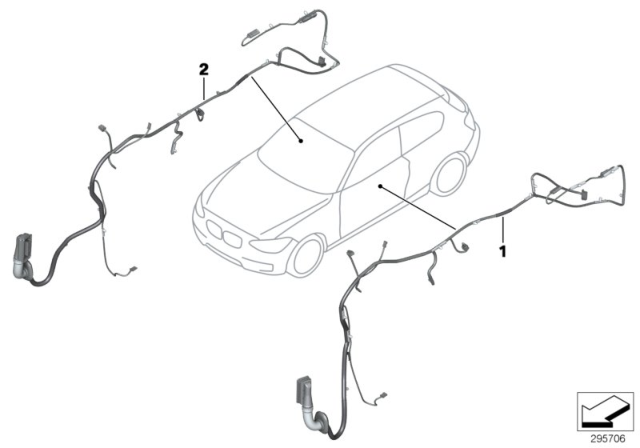 2019 BMW 230i xDrive Door Cable Harness Diagram