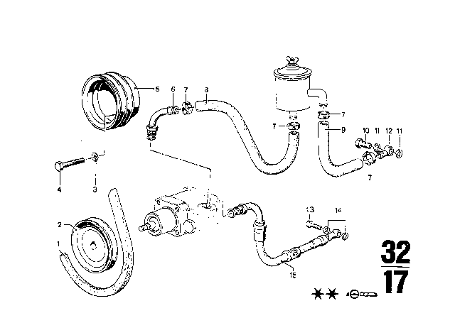 1973 BMW 3.0S Pulley Diagram for 32411258275