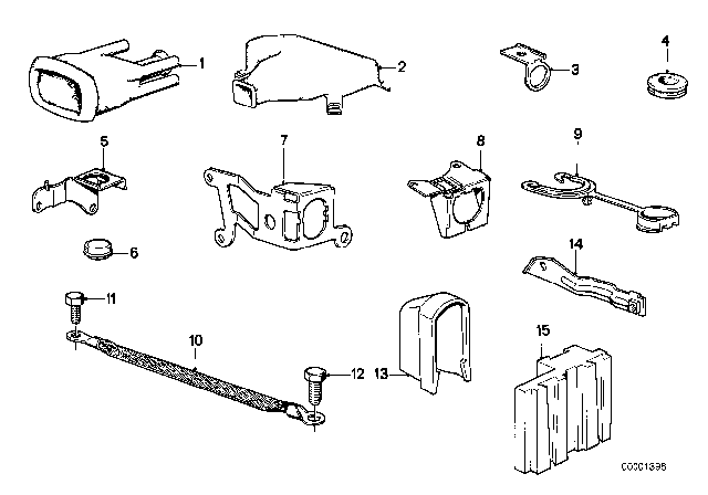 1982 BMW 320i Cable Harness Fixings Diagram