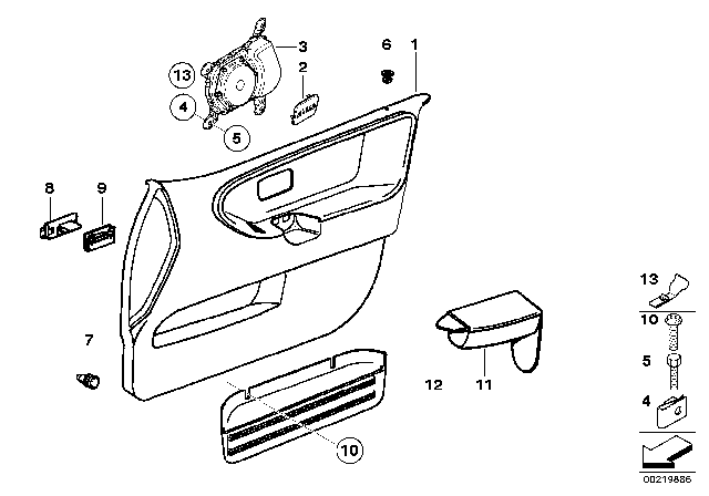 1998 BMW 318i Clip With Washer, Natur Diagram for 51412155030