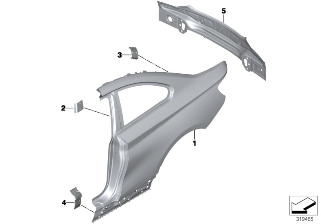 2019 BMW M240i xDrive Side Panel / Tail Trim Diagram