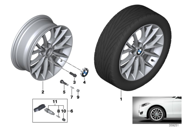 2016 BMW M235i BMW LA Wheel, Y-Spoke Diagram 2