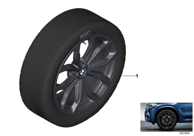 2018 BMW X3 BMW LA Wheel, Y-Spoke Diagram