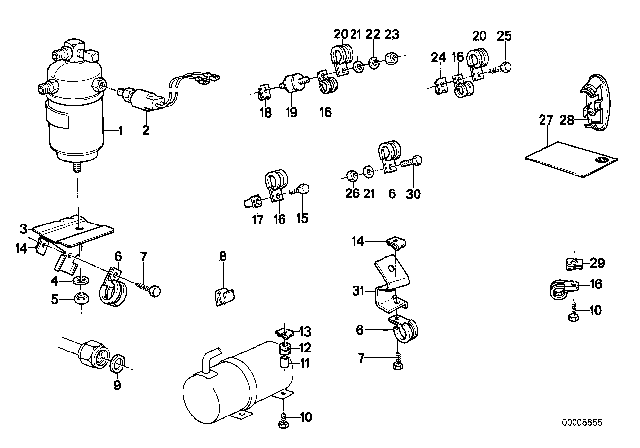 1985 BMW 535i Drying Container Diagram for 64531466048