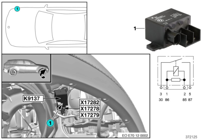 2013 BMW X5 M Relay, Electric Fan Diagram