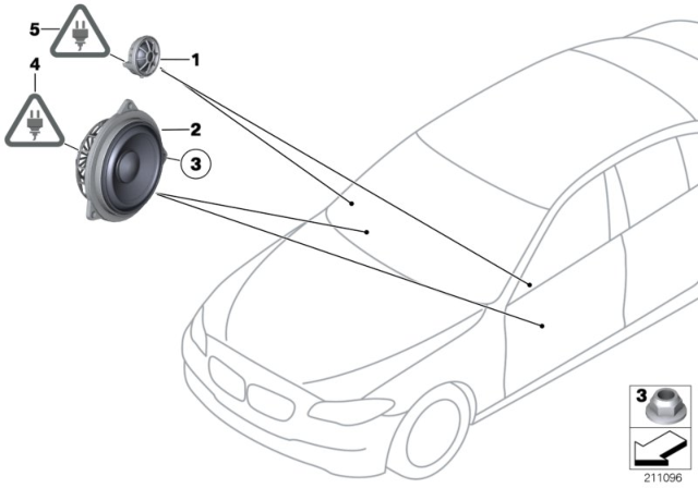 2014 BMW 528i Single Parts For HIFI System Diagram 1