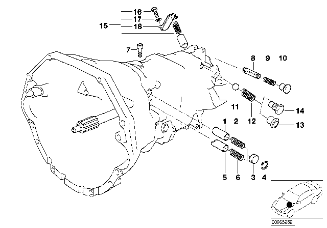 2003 BMW 540i Inner Gear Shifting Parts (S6S420G) Diagram