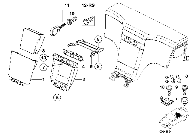 2002 BMW Z3 M Hinged Compartment Diagram
