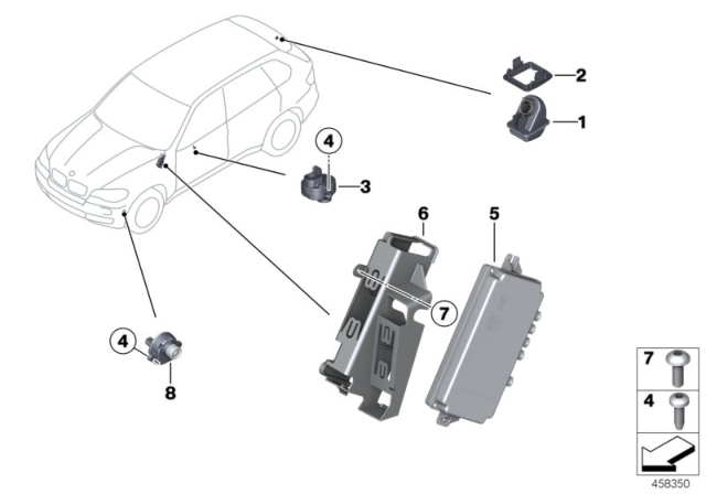 2010 BMW X6 Top View Camera Diagram for 66539240274