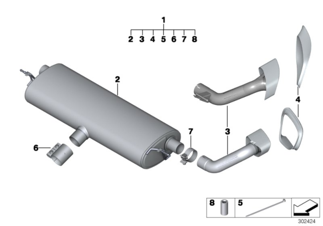 2014 BMW X6 Silencer System Diagram